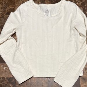 Classic Cream Long Sleeve Kids Tee